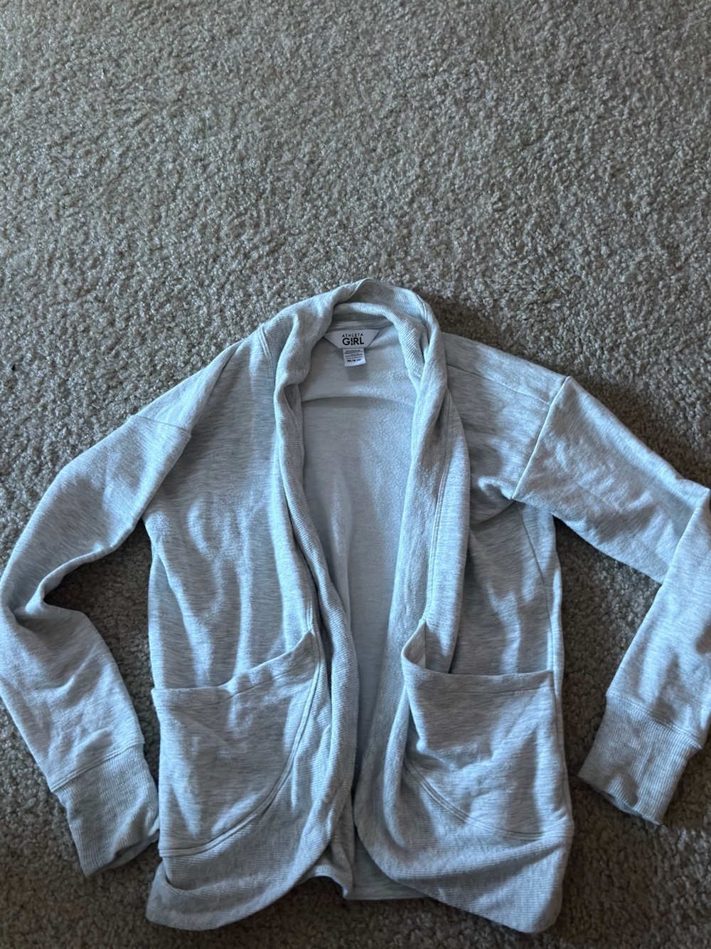 Athleta Light Gray Open-Front Women's Cardigan